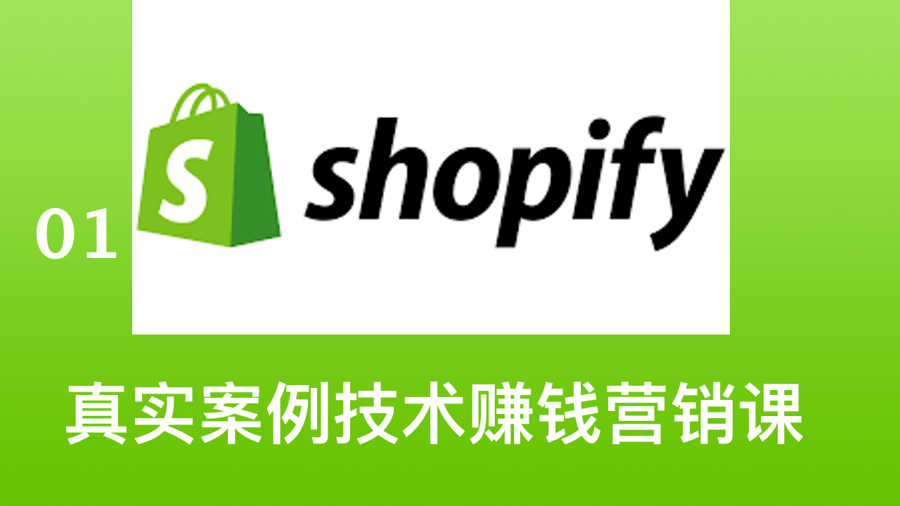 Shopify 真实案例技术赚钱营销课视频教程 01 课程介绍引导