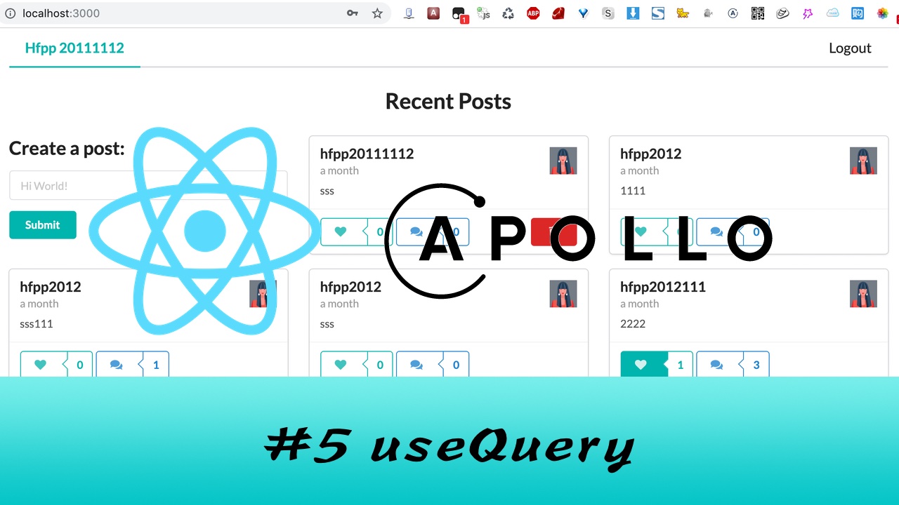 GraphQL + React Apollo + React Hook 大型项目实战 #5 使用 useQuery 查询数据
